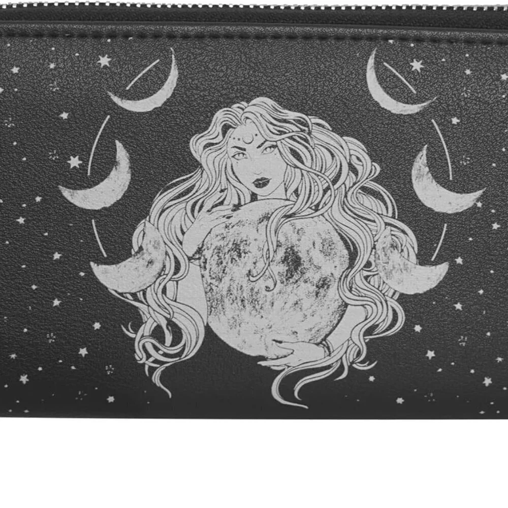 Selene Wallet Faux Leather Moon Phase Goddess Witchcraft Purse Women